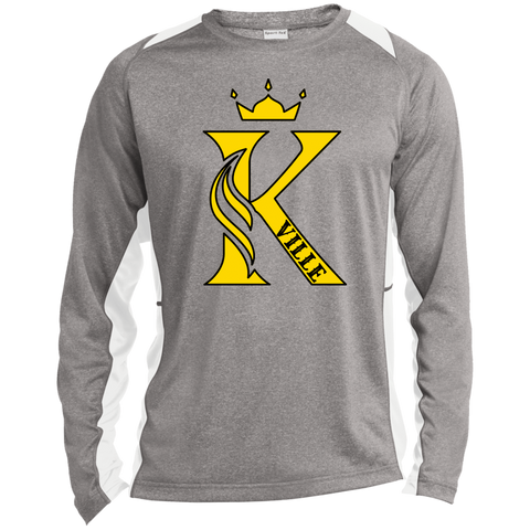 Kingsville Long Sleeve Heather Colorblock Performance Tee